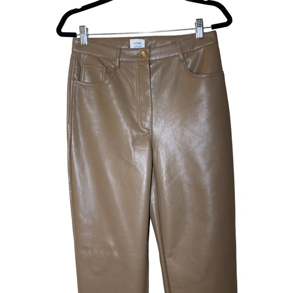 Wilfred The Melina Pant High-waisted Vegan Leather pants in Camel sz 8 - Picture 3 of 9